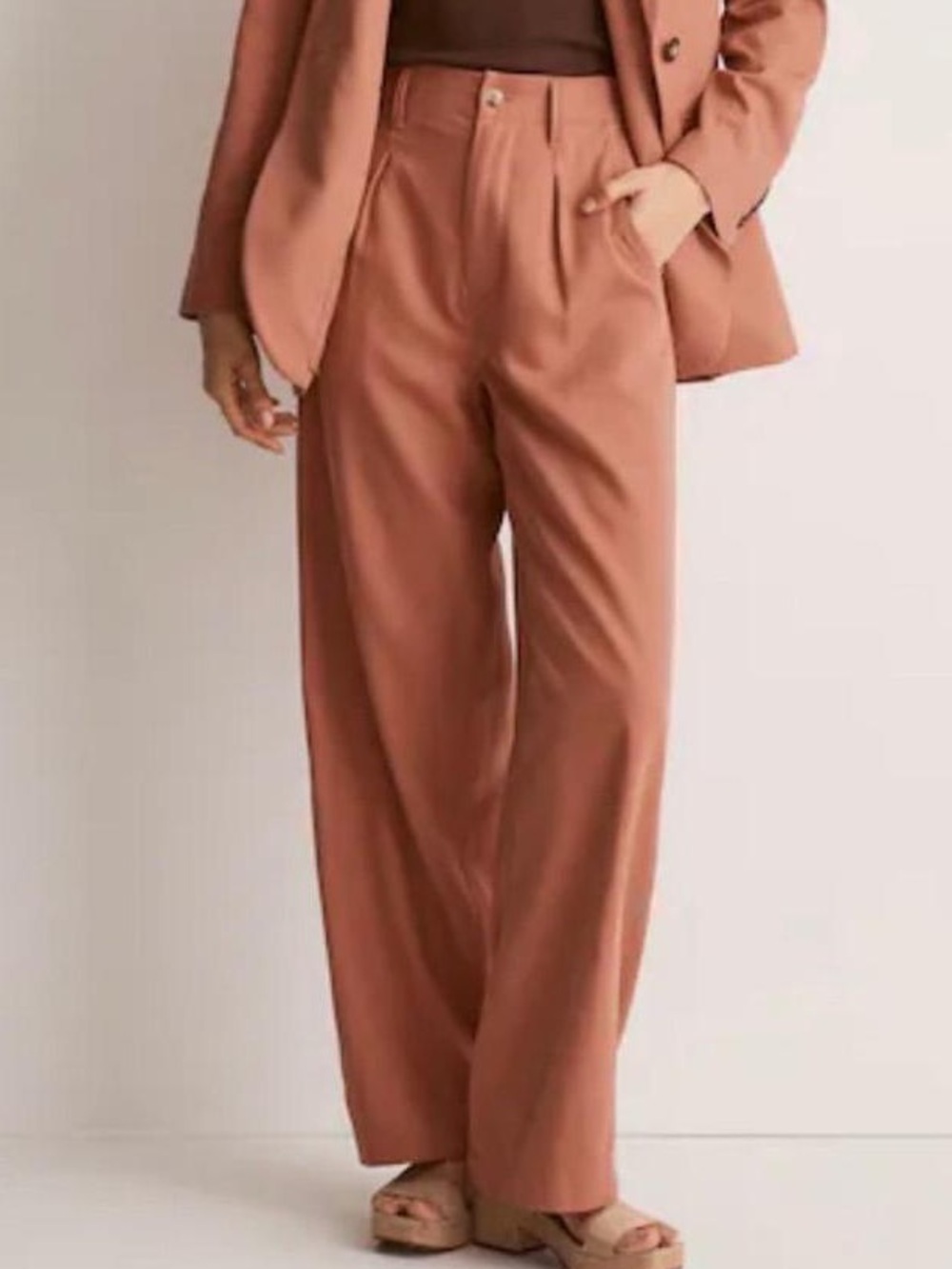 Madewell The Neale Rose Pink Wide Leg Pants Size 6